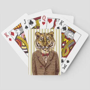 Tiger In Evening Wear Playing Cards