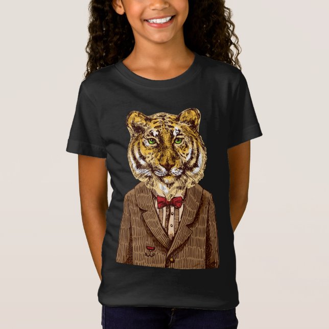 Tiger In Evening Wear T-Shirt (Front)