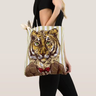 Tiger In Evening Wear Tote Bag