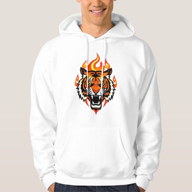 Tiger in fire hoodie (Front)