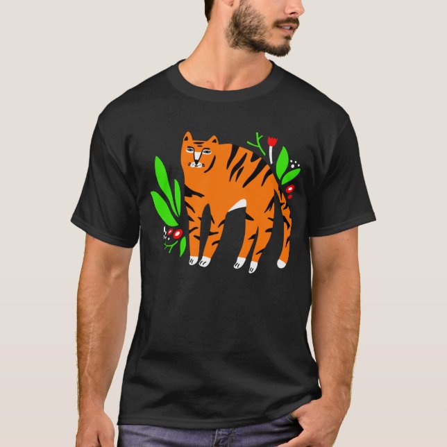 Tiger in flowers T-Shirt (Front)
