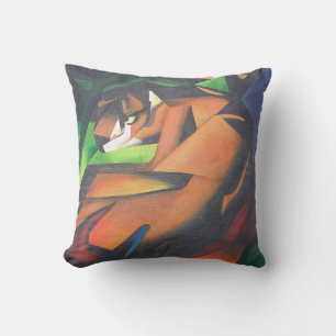 Tiger In Geometric Art Style Franz Marc Cushion