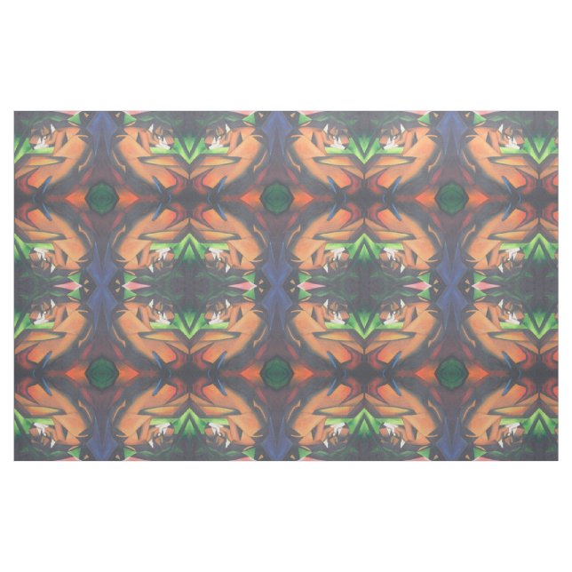 Tiger In Geometric Art Style Franz Marc Fabric (Fat Quarter)