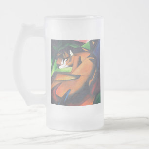Tiger In Geometric Art Style Franz Marc Frosted Glass Beer Mug