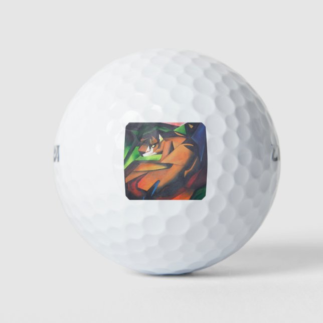 Tiger In Geometric Art Style Franz Marc Golf Balls (Front)