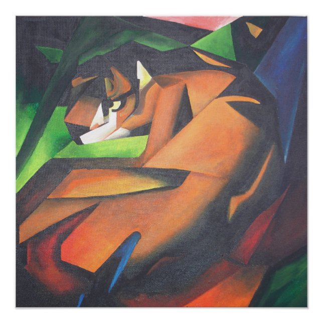 Tiger In Geometric Art Style Franz Marc Poster (Front)