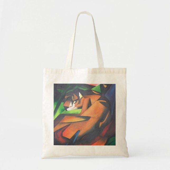Tiger In Geometric Art Style Franz Marc Tote Bag (Front)