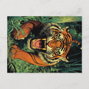 Tiger in jungle postcard