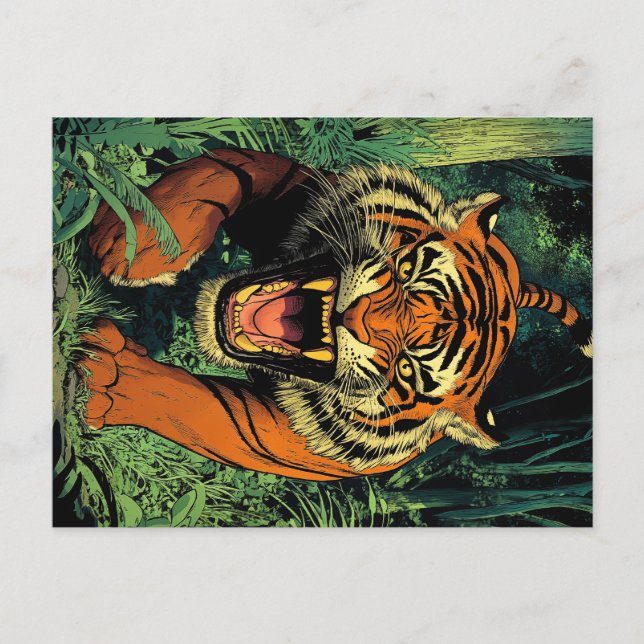 Tiger in jungle postcard (Front)