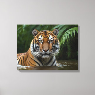 Tiger in Monsoon Rain Canvas Print