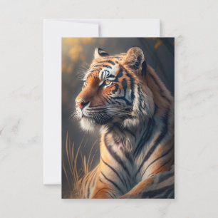 Tiger In Nature 3.5" x 5" Flat Thank You Card 