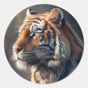 Tiger In Nature Classic Round Sticker 