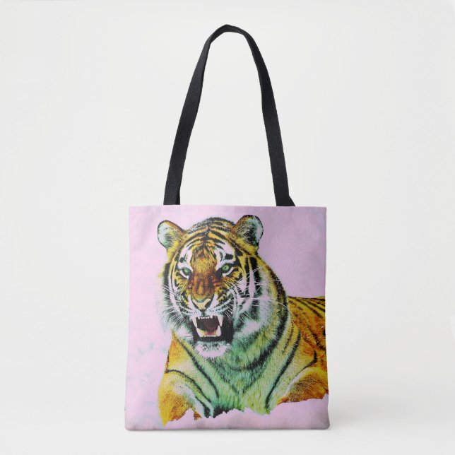 Tiger in Pink Tote Bag (Front)