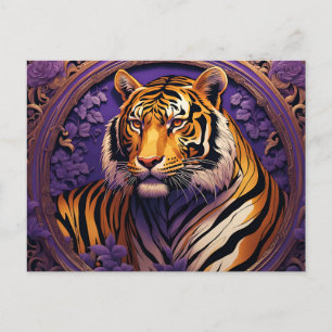 Tiger in purple postcard