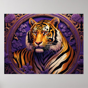 Tiger in purple poster