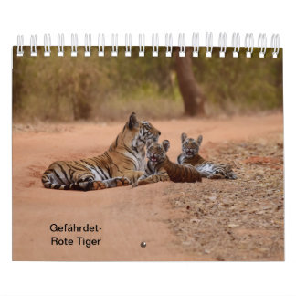 Tiger in red as calendar