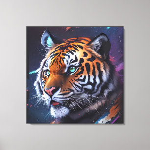 Tiger In Space Canvas Print