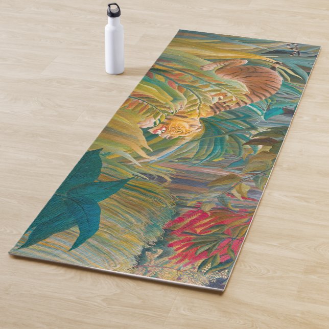 Tiger in Storm Tropical Forest Exotic Jungle Yoga Mat (In Situ)