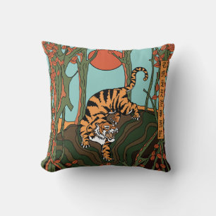 Tiger In The Forest (A Tiger Cannot Be Tamed) Cushion