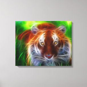 Tiger in the Grass  Wrapped Canvas