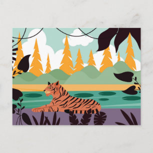 Tiger in the Jungle 2 Postcard