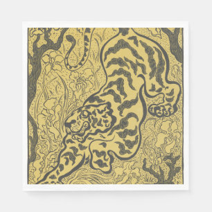 Tiger in the Jungle (Wild Animal) (by Paul Ranson) Napkin