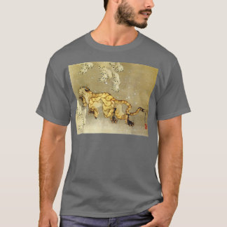 Tiger In The Snow Hokusai Japanese Woodblock  T-Shirt