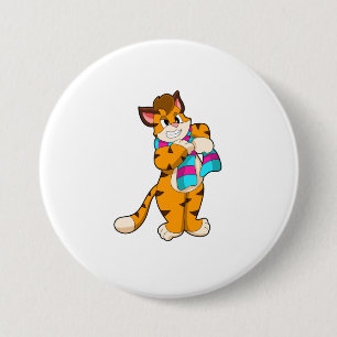 Tiger in Winter with Scarf 7.5 Cm Round Badge