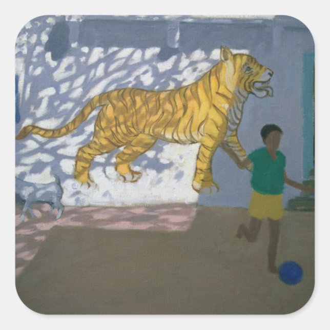 Tiger India Square Sticker (Front)