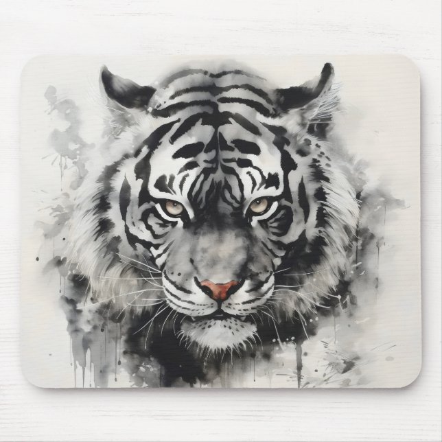 Tiger Ink Painting Mouse Mat (Front)