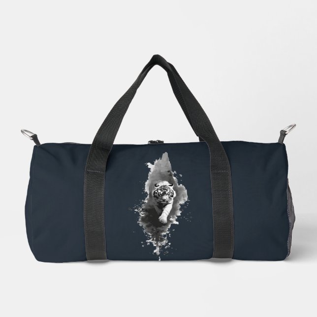Tiger Ink Wash Dark Art Duffle Bag (Front)