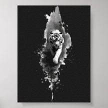 Tiger Ink Wash Dark Art Poster