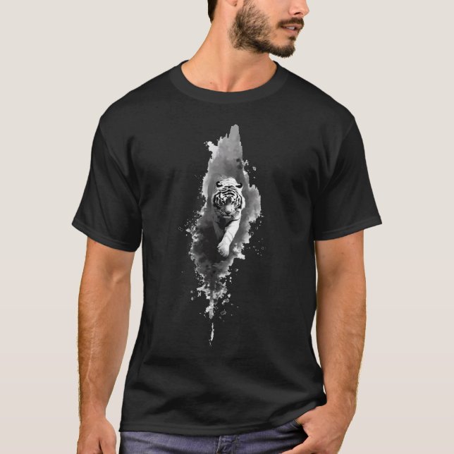 Tiger Ink Wash Dark Art T-Shirt (Front)