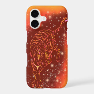 Tiger iPhone Case Running In Starry Night