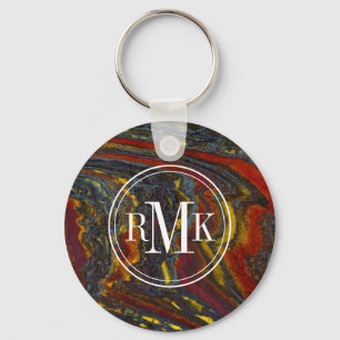 Tiger Iron In Red, Yellow, Blue Key Ring