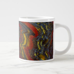 Tiger Iron In Red, Yellow, Blue Large Coffee Mug
