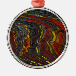 Tiger Iron In Red, Yellow, Blue Metal Tree Decoration