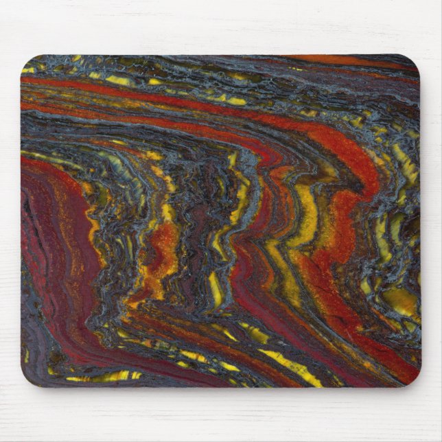 Tiger Iron In Red, Yellow, Blue Mouse Mat (Front)