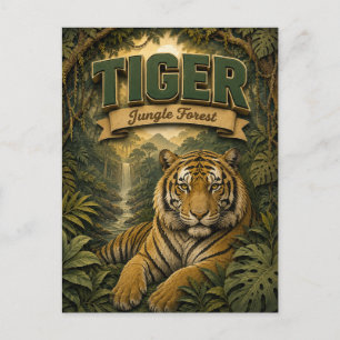 Tiger Jungle Forest POPCUT Postcard