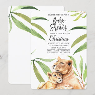 Tiger Jungle Mum & Baby Eucalyptus Baby Shower Invitation