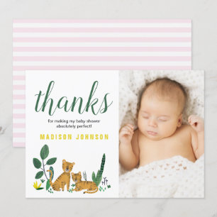 Tiger Jungle   Thank you   Baby Shower Photo Card