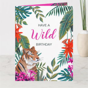 Tiger jungle wild birthday card