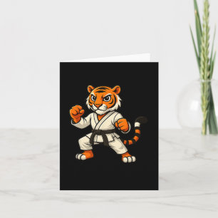 Tiger Karate Funny Black Belt Boys Girls Kids  Card