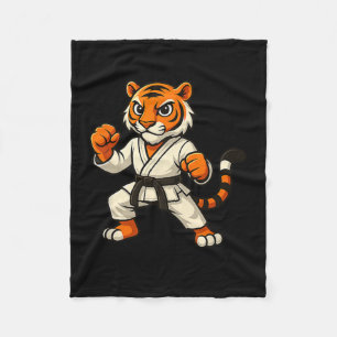 Tiger Karate Funny Black Belt Boys Girls Kids Fleece Blanket