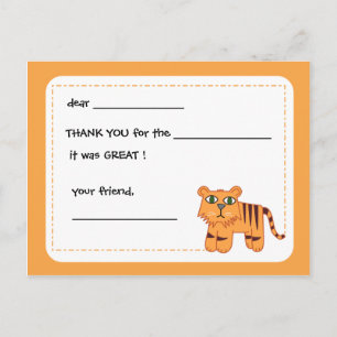 Tiger -Kids thank you card