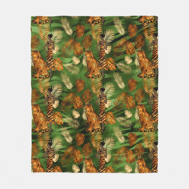 Tiger Lady Fleece Blanket (Front)