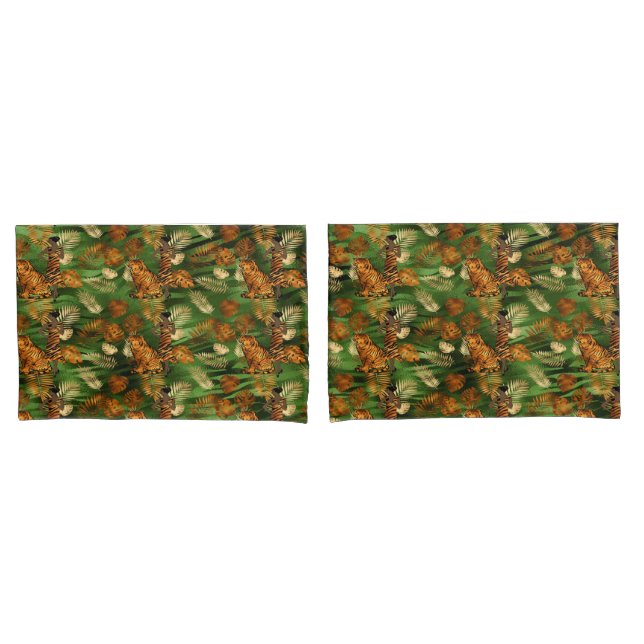 Tiger Lady Pair of Pillowcases (Front-Set)