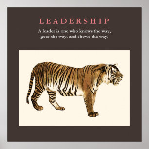 Tiger Leadership Inspirational Pop Art Poster