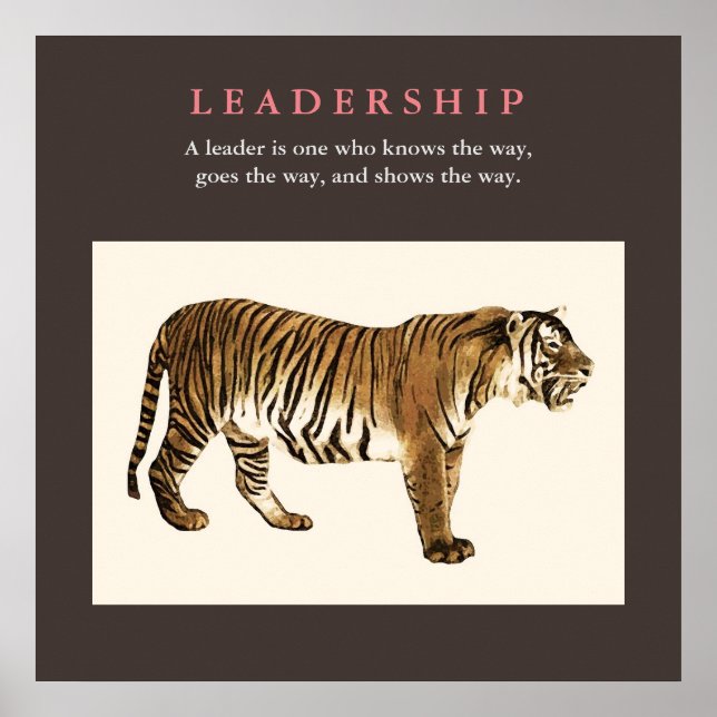 Tiger Leadership Inspirational Pop Art Poster (Front)