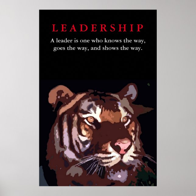 Tiger Leadership Inspirational Pop Art Poster (Front)